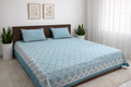 Aqua Scallop Bedsheet