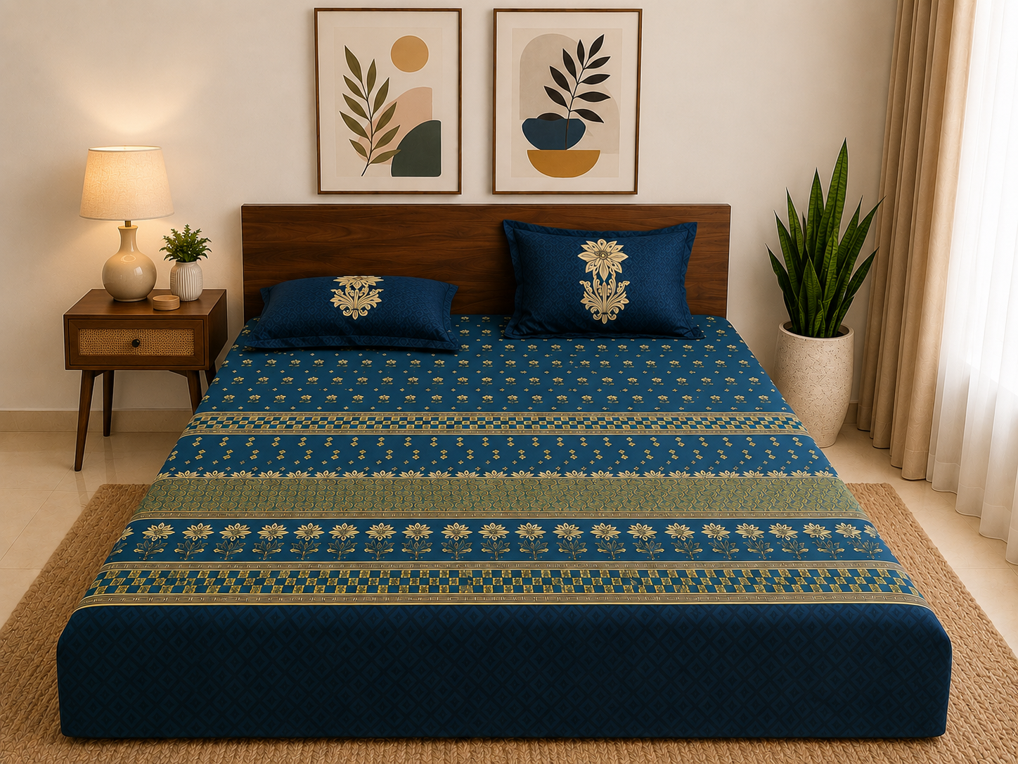 Midnight Bloom Bedsheet